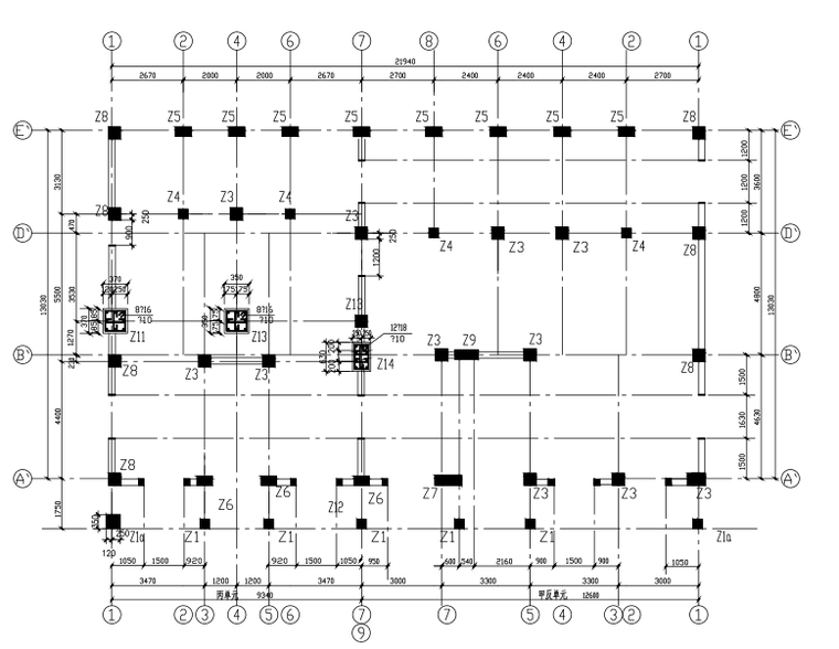 六层住宅楼施工资料下载-六层底框钢混结构住宅楼结构施工图（CAD、10张）