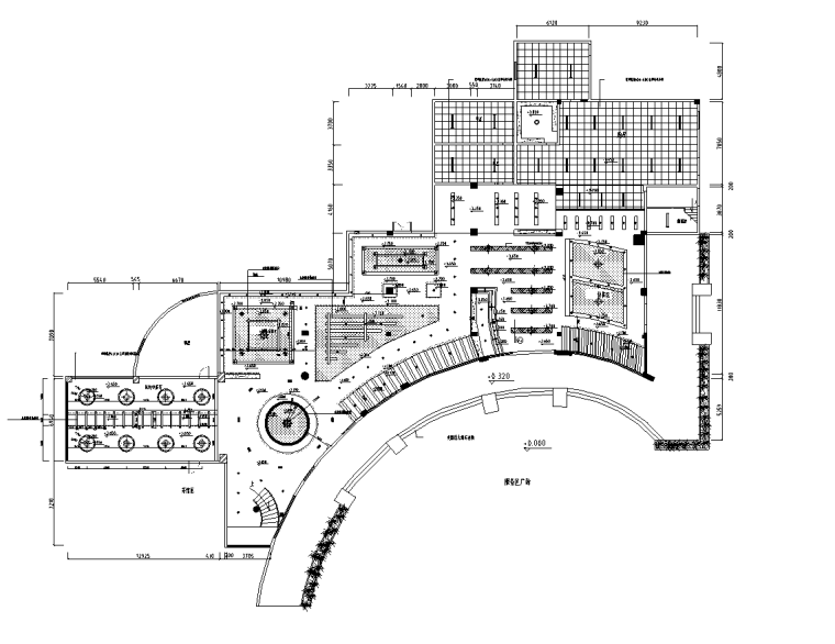 现代中式餐厅资料下载-[福建]厦门某高速公路服务区中式餐厅装修图（含效果图）