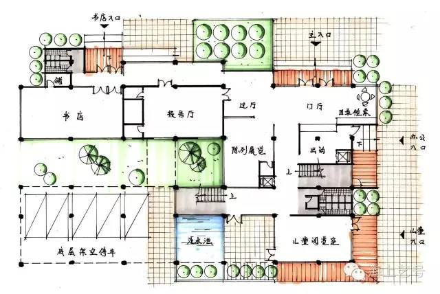 三角绿地平面资料下载-建筑考研快题临考技巧之[平面强心剂]