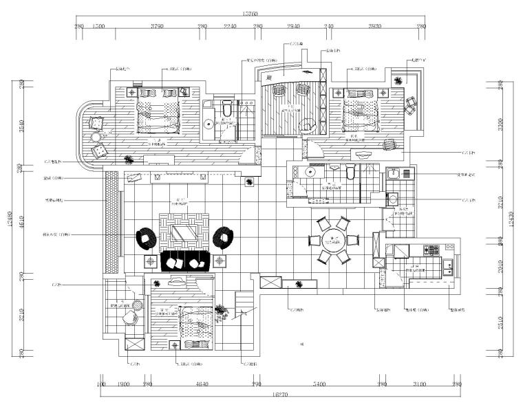 极简现代风格别墅资料下载-[海南]现代风格二层小别墅设计室内装修施工图