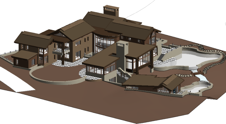 酒店revit模型下载资料下载-BIM模型-revit模型-群体建筑模型