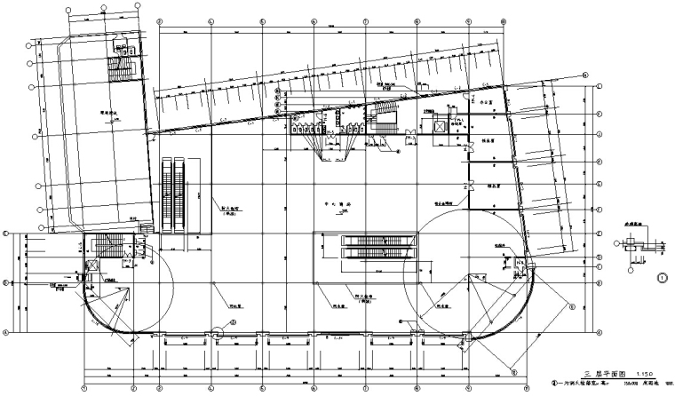 海城商厦现代多层商业建筑设计施工图CAD-现代多层海城商厦建筑设计平面图