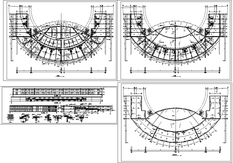 露天广场舞台文体娱乐类建筑设计方案-广场舞台及网点建筑图