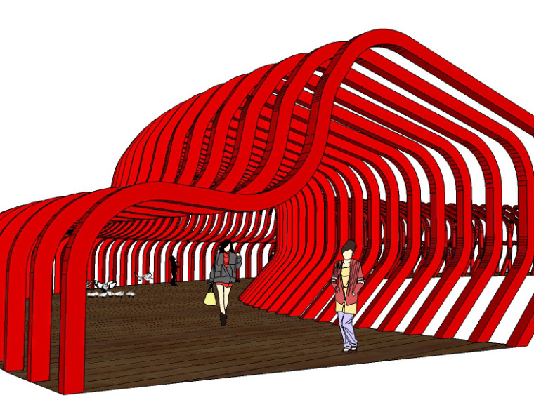 SU廊架模型资料下载-创意景观廊架设计su模型（12个）