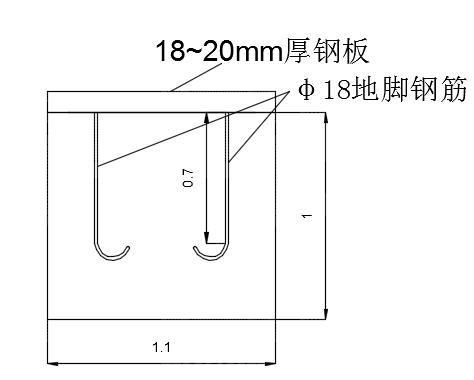 拌合站钢筋加工场龙门吊（悬挂式）施工方案-预埋件构造图