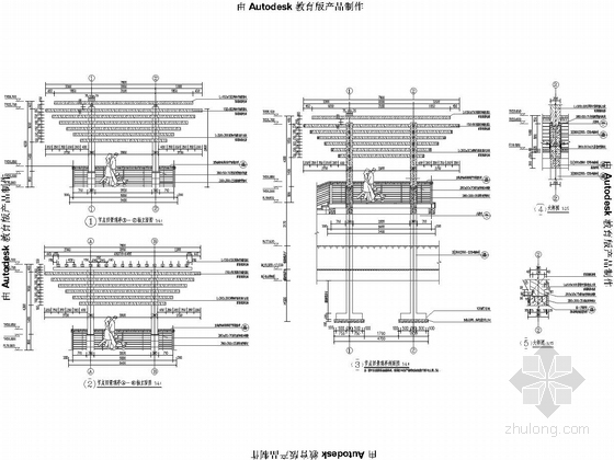 [湖北]滨湖公园景观规划设计施工图-亭子施工详图