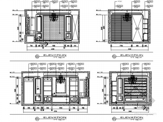 [江苏]115㎡法式新古典两室一厅装修CAD施工图（含效果图）-图7