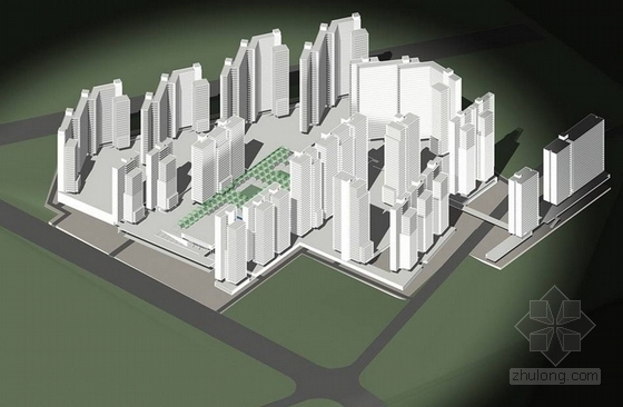 [深圳]现代化科技住宅小区组团景观规划设计方案-模型图