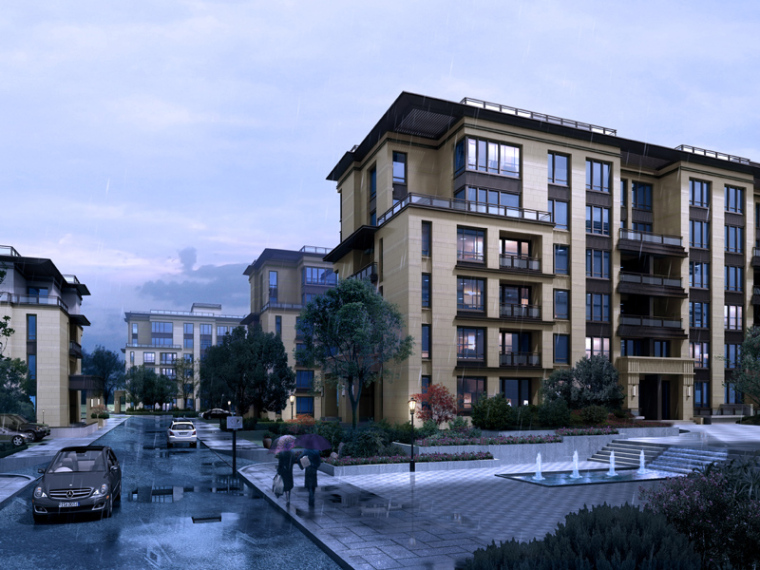 高清小区外景贴图资料下载-小区住宅3D模型下载