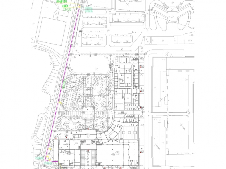 [广东]医疗建筑燃气供应系统设计施工图-燃气总平面图