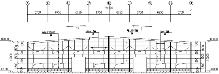 54X84m门式刚架钢结构方案图（CAD，11张）_4