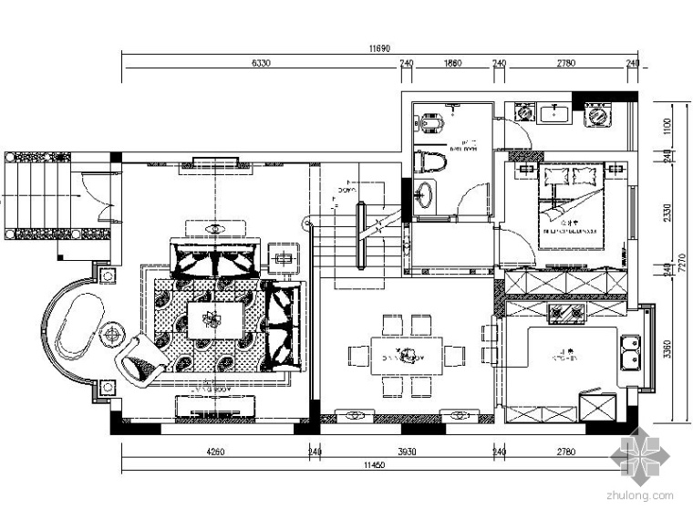 2层别墅联排资料下载-经典美式二层联排别墅室内装修图（含效果）