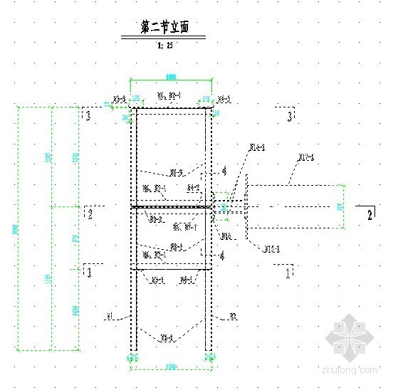 钢围堰CAD图资料下载-矩形双壁钢围堰第二节构造图