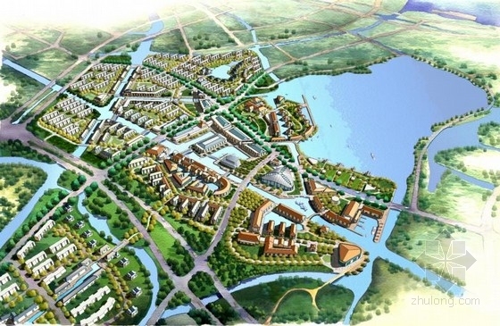 概念滨水景观su资料下载-[上海]滨水新镇概念性总体景观规划方案文本