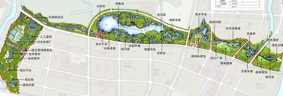 [长沙]湘江风光城市湿地公园景观规划概念设计方案-总平面图 