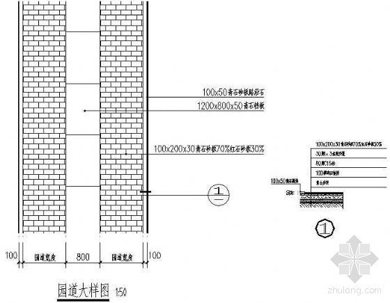 幼儿园附属工程大样图资料下载-园道大样图