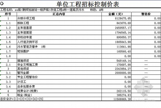 某市政工程清单计价实例资料下载-某加油站改造道路及污水工程清单计价实例