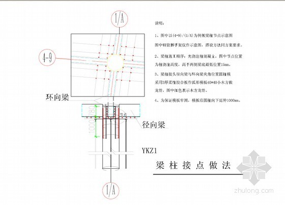 [河南]大型体育场体育场高支架模板施工方案（附件齐全 编制详细）-梁柱节点 