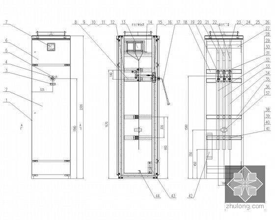 GGK型低压抽出式开关柜设计规范图集82张-总装配图