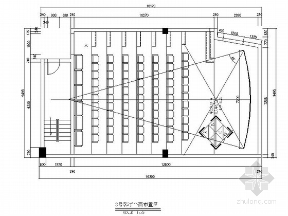 影厅室内装修施工图资料下载-某电影院中号影厅室内装修施工图