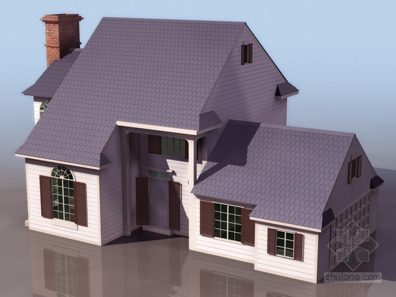 3dmax模型格式资料下载-坡顶洋房别墅3DMAX模型