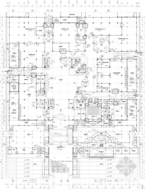 [河南]3层现代风格大型博物馆建筑设计方案文本（含cad）-博物馆平面图