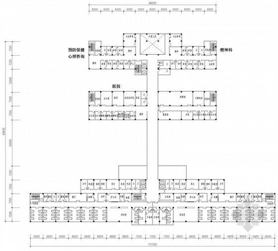 某五层300床规模精神卫生专科医院建筑方案图-图2