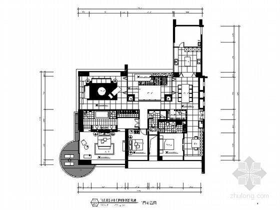 样板间CAD案例资料下载-[原创]高级样板间简约大气三居室内设计CAD施工图(含效果图)