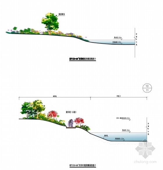 [杭州]生活品质之城景观规划设计方案-节点剖面图