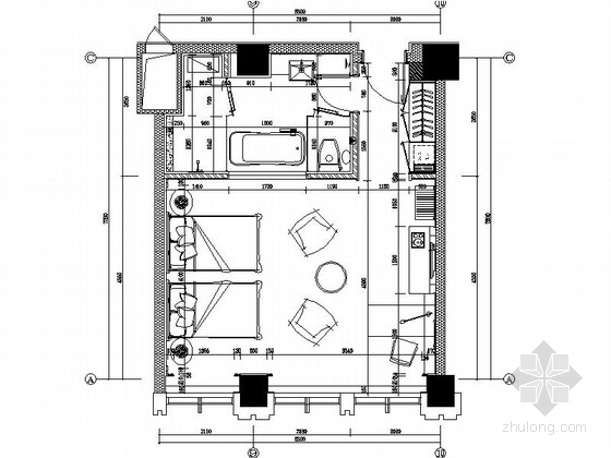 建筑装饰百强资料下载-[辽宁]百强企业办公楼双人房装修施工图