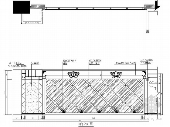 [广东]某陶瓷专卖店室内装修施工图-1向立面 