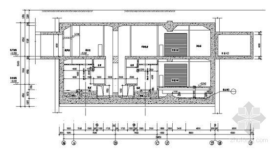 [深圳]某地铁车站主体建筑、附属建筑及人防建筑施工套图（含洞门预埋件图）-车站建筑横剖面图E