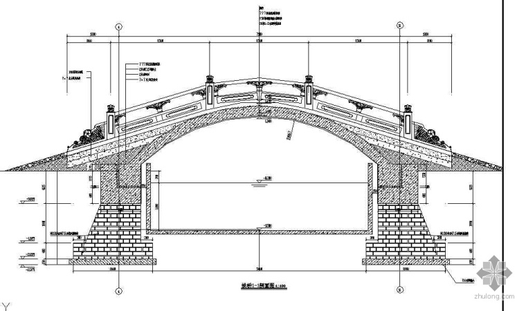 100米拱桥设计图资料下载-某单拱桥设计图