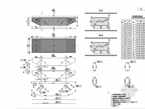 3-(3x40)m后张法预应力混凝土T梁桥施工图61张（含计算书）-桥墩盖梁钢筋构造图 