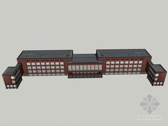 大学建筑教学楼模型资料下载-教学楼建筑SketchUp模型下载