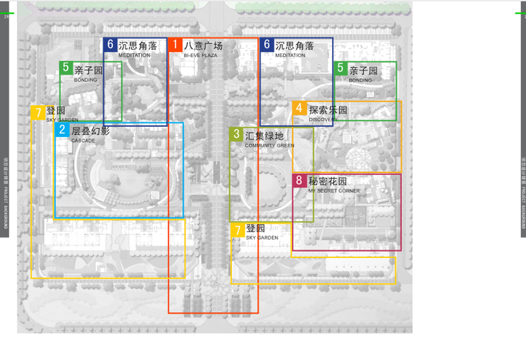 长城会易道景观概念方案设计文本PDF（71页）-区域划分