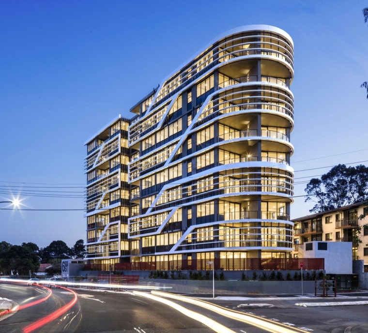 澳大利亚白色别致公寓资料下载-澳大利亚双曲线公寓