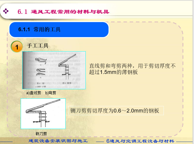 建筑设备安装识图与施工(暖通施工)-常用工具