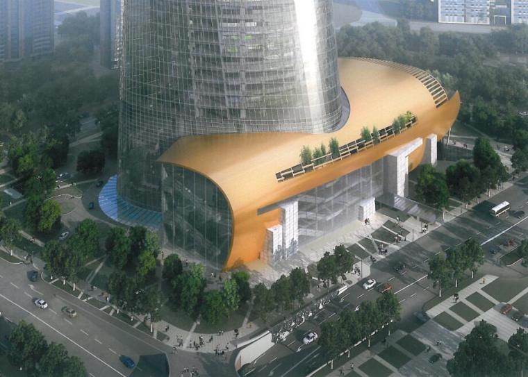 上海中心大厦剖面图资料下载-580米超高层现代风格玻璃幕墙办公塔楼设计方案文本SOM事务所