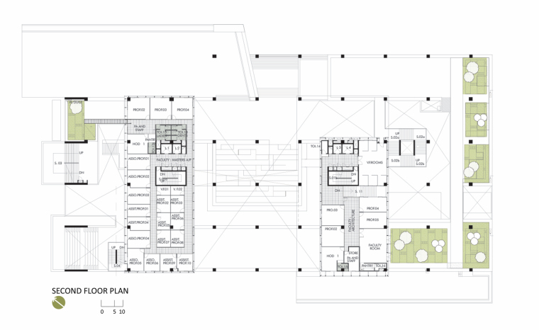 印度维杰亚瓦达规划与建筑学院-11_Second_floor_plan