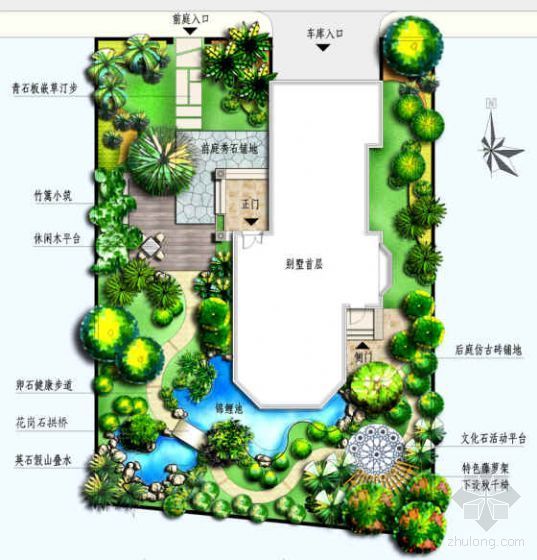 300平方别墅景观资料下载-珠江别墅环境景观方设计方案