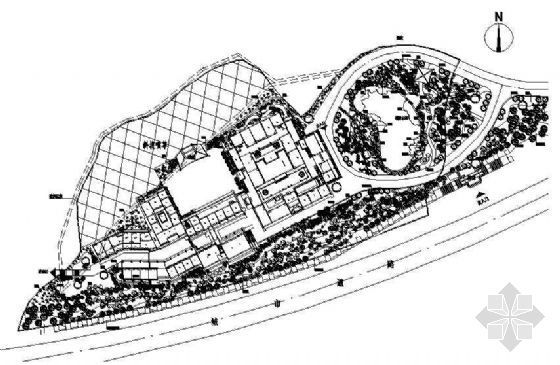 景观配置与平面图资料下载-某度假村绿化方案平面图