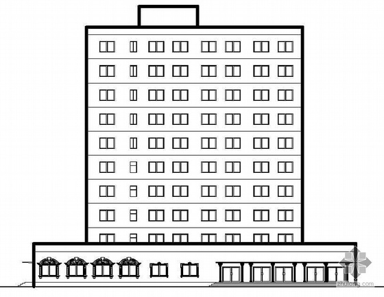 毕业设计建筑施工图纸资料下载-某财贸金融大厦建筑施工图包括设计论文（毕业设计）
