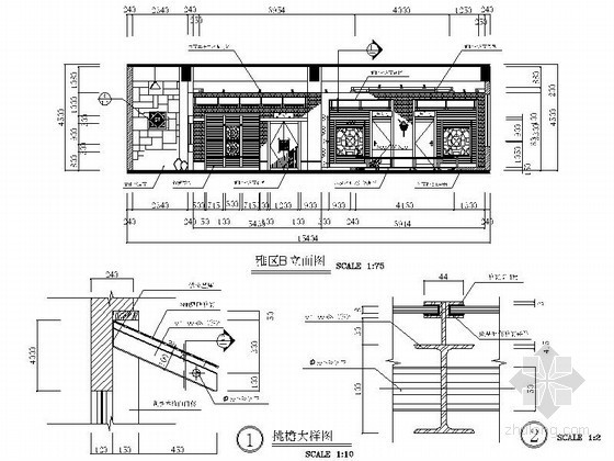 餐厅雅间空调设计资料下载-三星级餐厅雅区装修详图