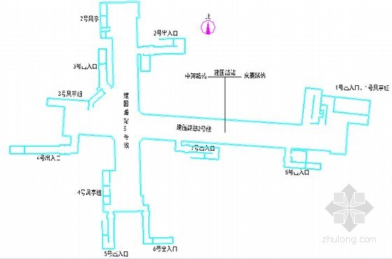 [浙江]含半盖挖顺筑法换乘站盾构区间改建板桥地铁工程施工组织设计A3版176页-车站平面布置示意图 