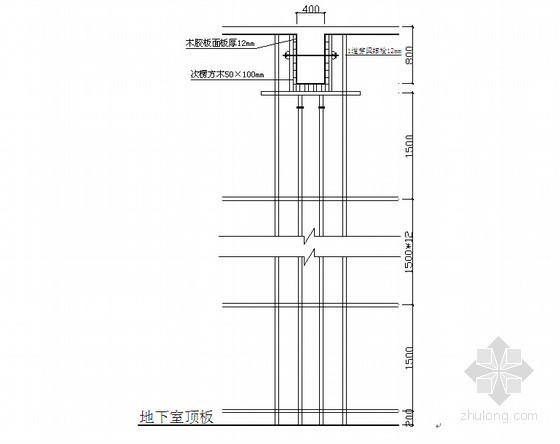 [内蒙古]框剪结构医院工程高支模架工程施工方案(45页)-梁模板支撑立面图 