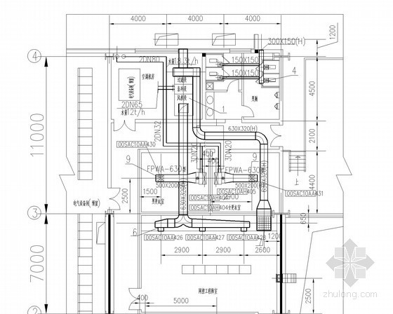 小型空调系统施工图资料下载-[江苏]小型办公楼空调通风系统设计施工图（集中空调）