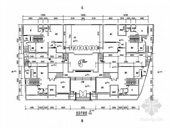 [福建]中式风格四合院建筑方案（含效果图）-中式风格四合院建筑方案首层平面图 