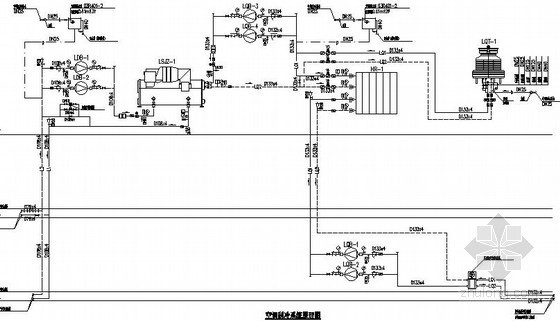 [广东]展厅中央空调及防排烟系统设计施工图-空调制冷系统原理图 