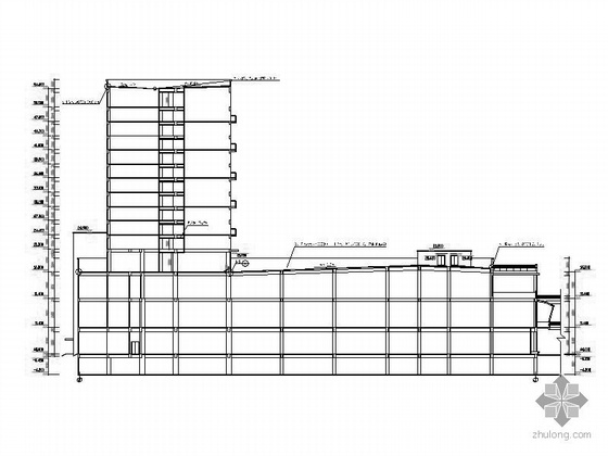 某黄金海岸十六层商住综合楼建筑施工图（含人防）- 